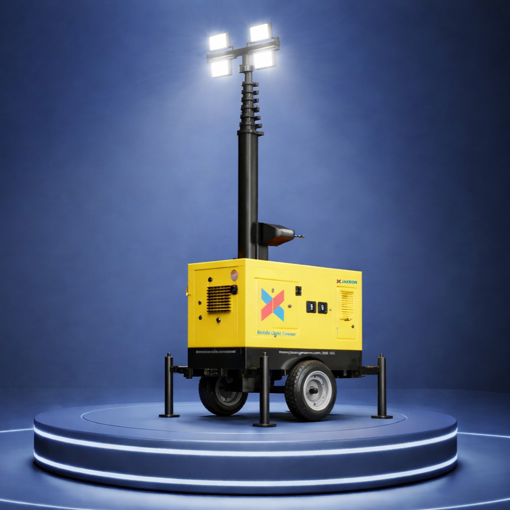 Mobile lighting tower with stand jakson genset