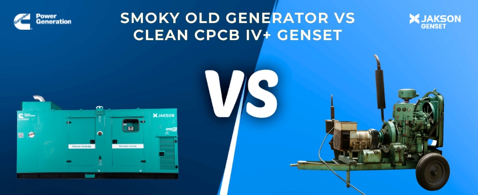 Smoky old generator vs clean CPCB IV+ Diesel genset Jakson Genset Smoky old generator vs clean CPCB IV+ Diesel genset Jakson Genset